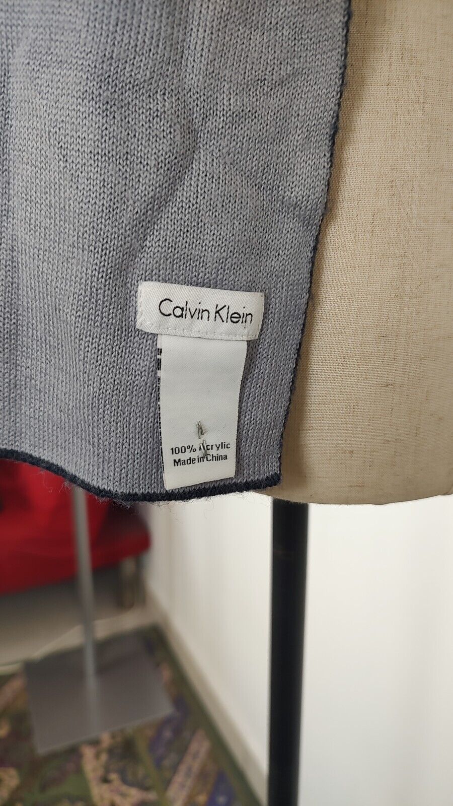 CALVIN KLEIN JEANS SCIARPA UOMO DONNA WOMAN MAN VINTAGE CASUAL SCARF DOUBLE-FACE