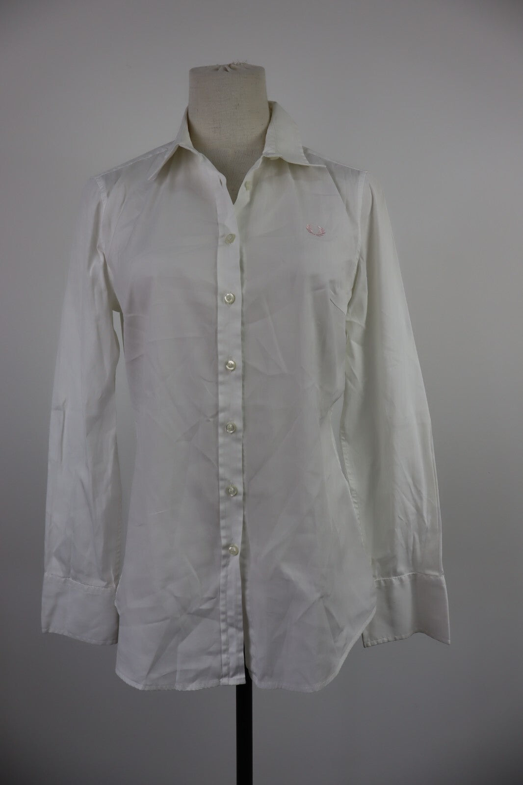 FRED PERRY CAMICIA COTONE DONNA TG. L WOMAN COTTON SHIRT CASUAL VINTAGE