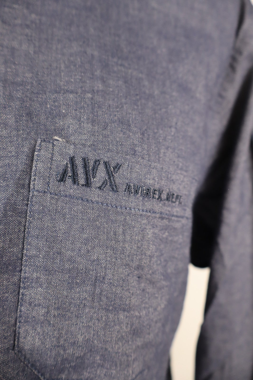 AVX AVIREX CAMICIA UOMO TG. XL MAN CASUAL VINTAGE SHIRT COTONE COTTON TASCA LOGO