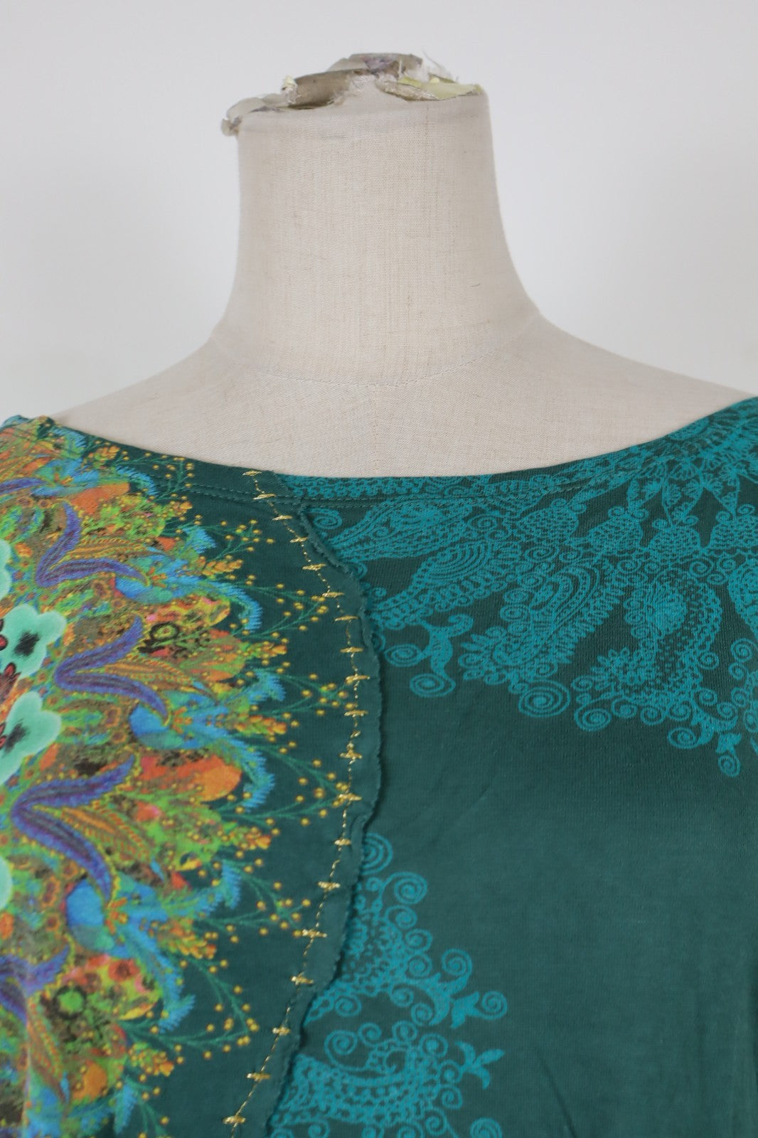 DESIGUAL MAGLIA DONNA TG. L WOMAN CASUAL VINTAGE T-SHIRT  TOP CANOTTA