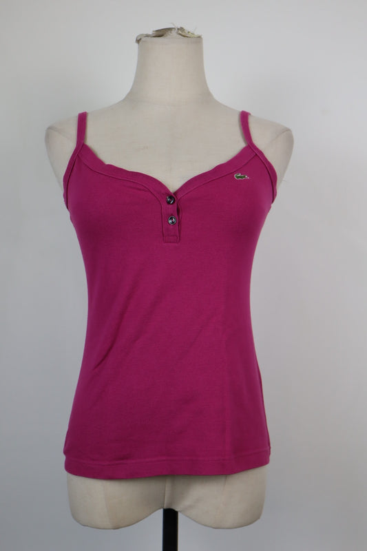 LACOSTE MAGLIA DONNA TG. 36 WOMAN CASUAL VINTAGE TANK TOP T-SHIRT