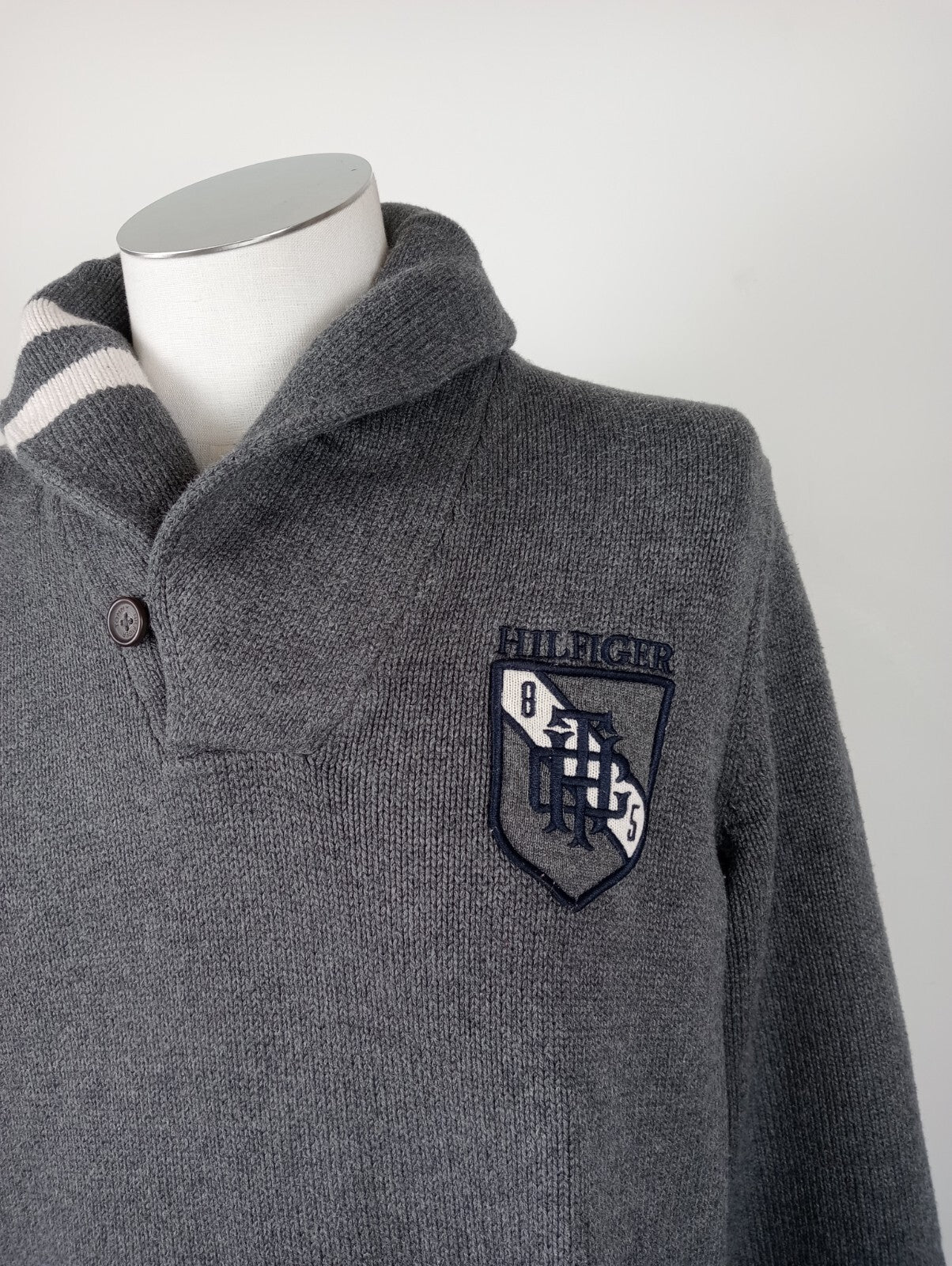 TOMMY HILFIGER MAGLIONE COTONE COTTON VINTAGE UOMO Tg. L MAN SWEATER CASUAL