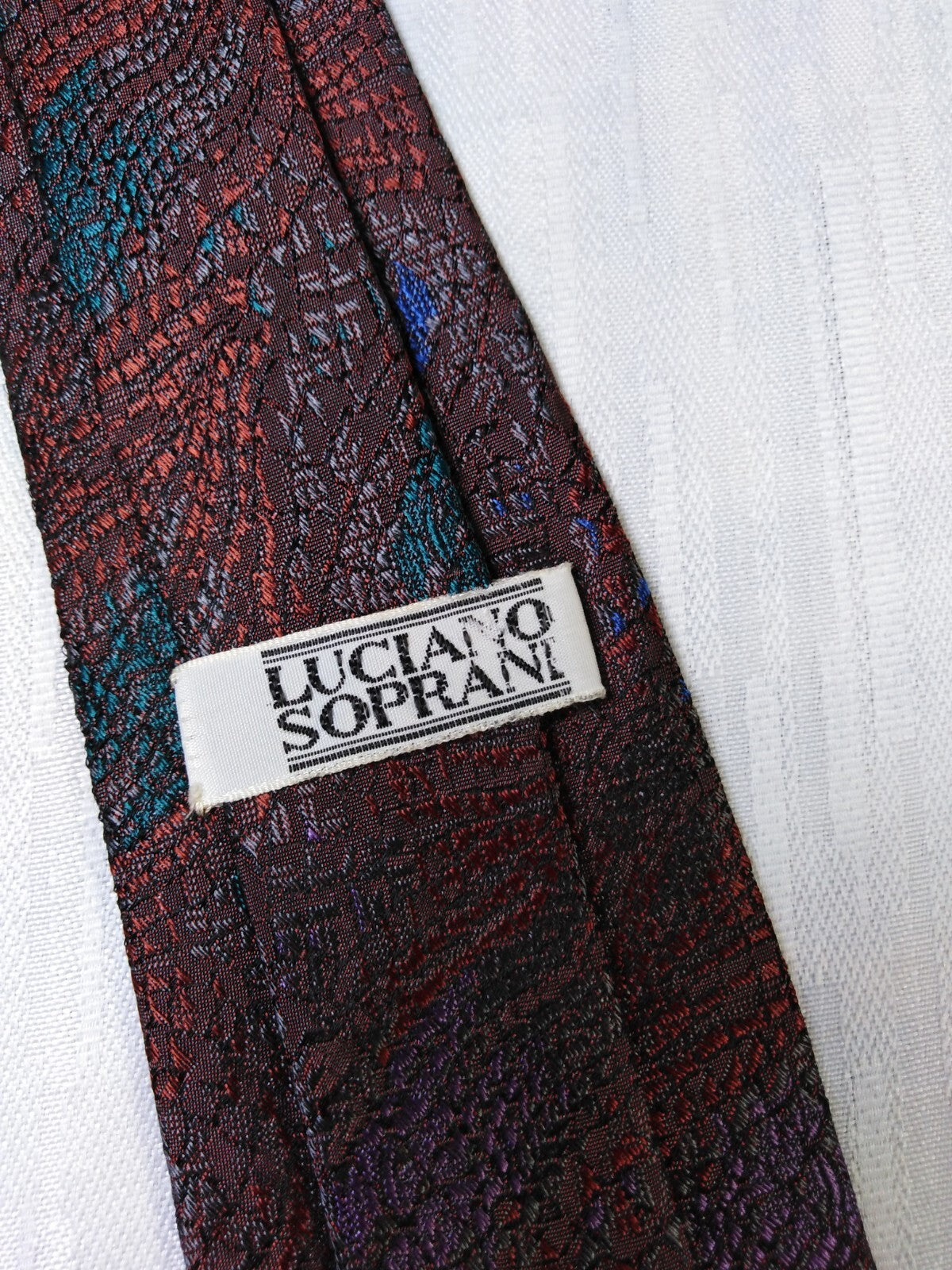 LUCIANO SOPRANI 100% SILK TIE SETA CRAVATTA NECKTIE MADE IN ITALY