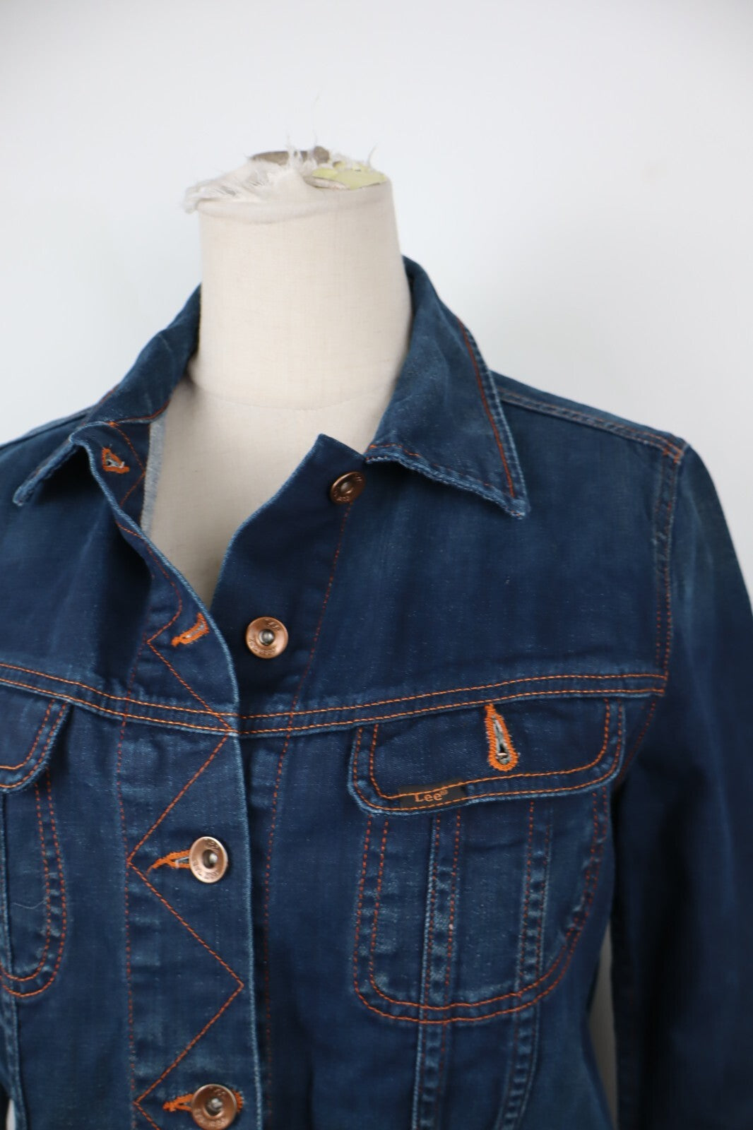 LEE GIUBBINO JEANS DENIM DONNA Tg L WOMAN CASUAL VINTAGE JACKET COTONE COTTON