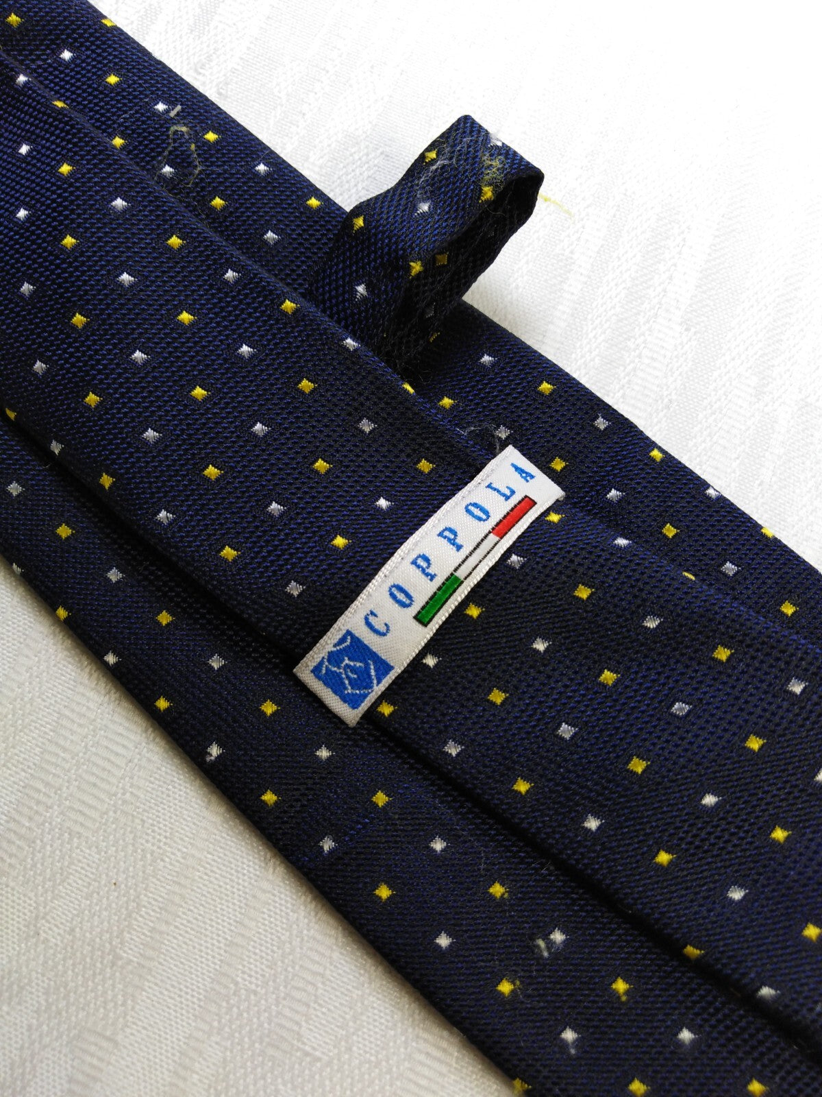COPPOLA 100% SETA SILK TIE CRAVATTA NECKTIE ITALY VINTAGE SELF TIPPED