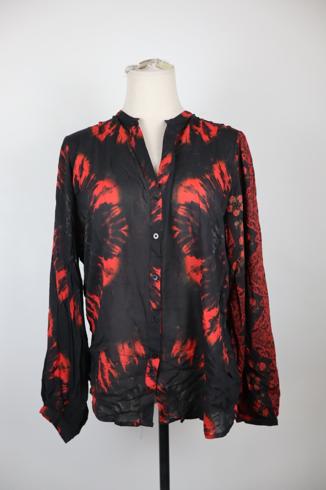 DESIGUAL CAMICIA BLUSA DONNA TG XL WOMAN SHIRT CASUAL VINTAGE MANICA LUNGA LOGO