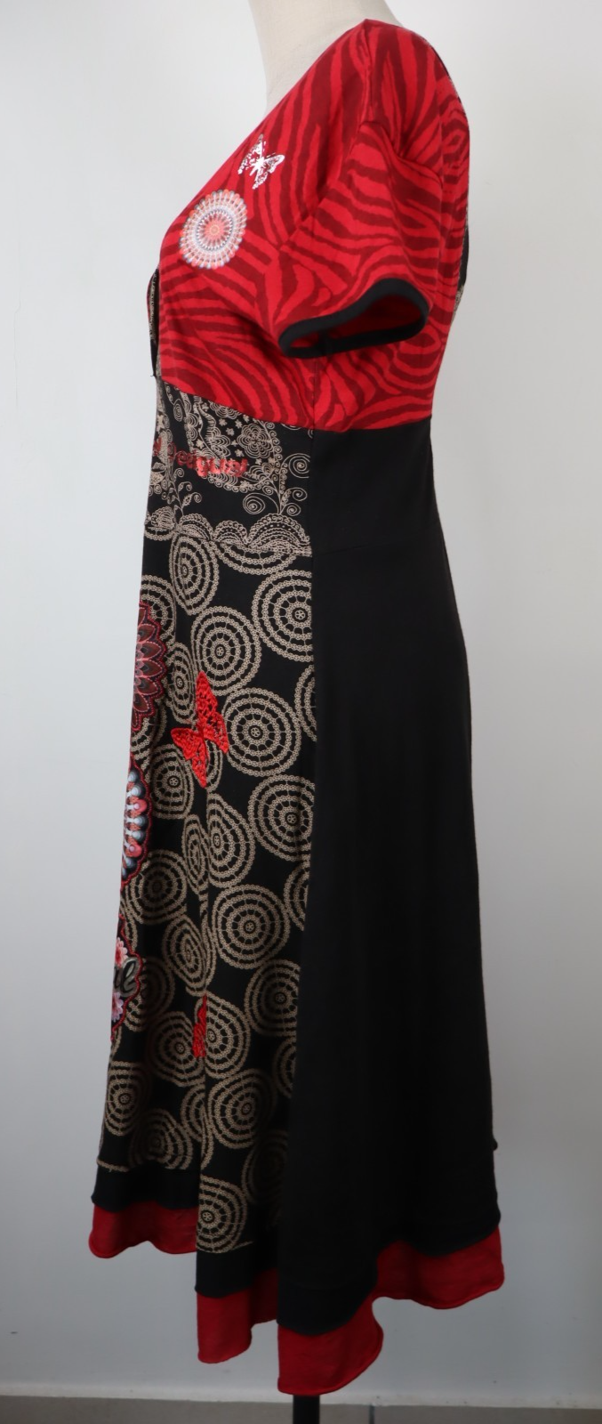DESIGUAL  VESTITO ABITO DONNA TG.  L  SHORT WOMAN CASUAL VINTAGE DRESS