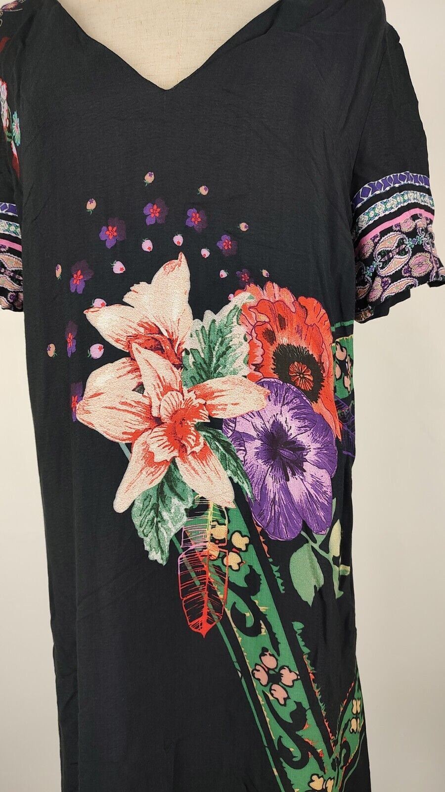 DESIGUAL VESTITO DONNA TG. 42 WOMAN CASUAL VINTAGE DRESS