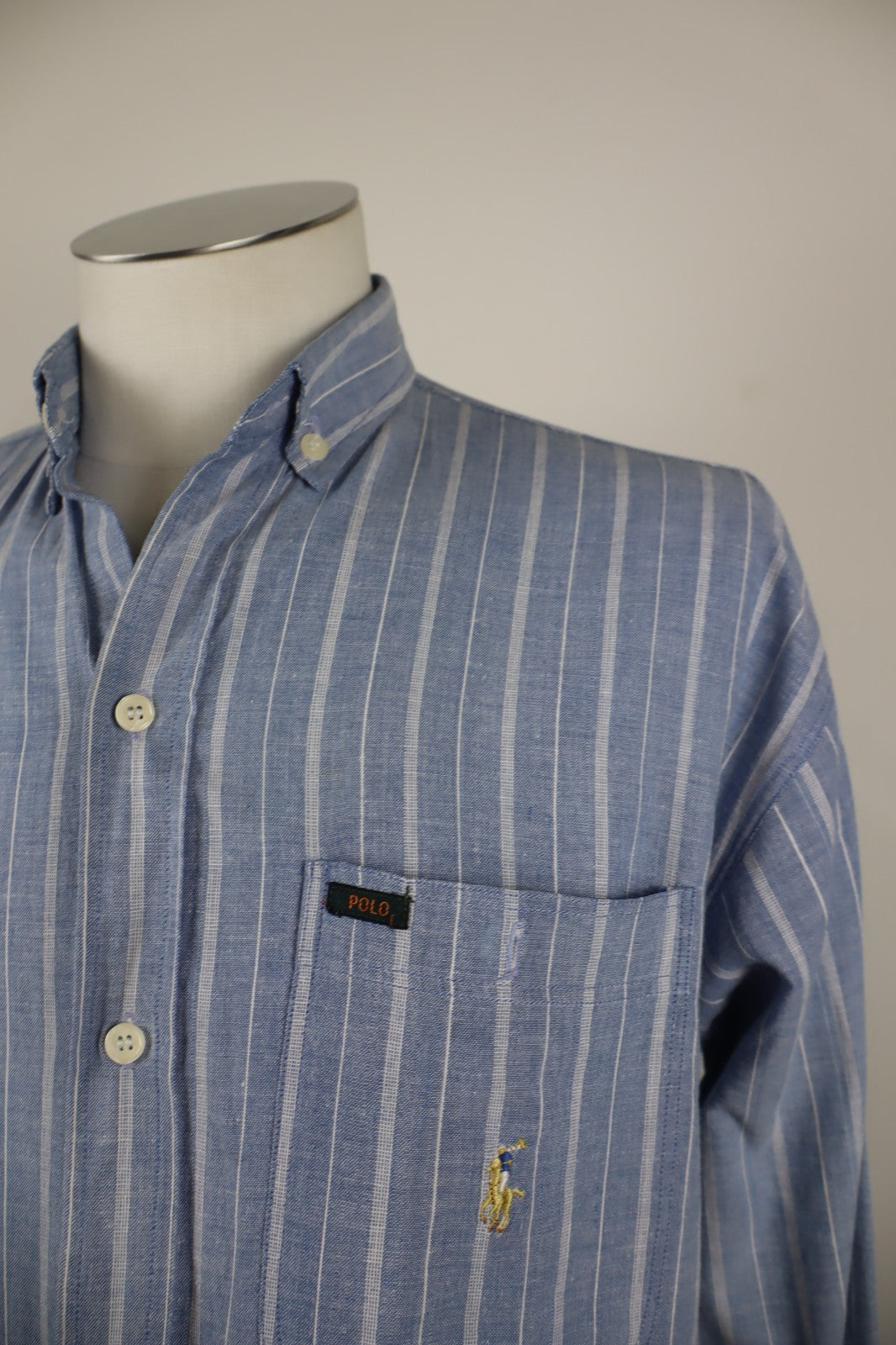 RALPH LAUREN CAMICIA UOMO COTONE TG L 20 MAN CASUAL VINTAGE COTTON SHIRT LOGO