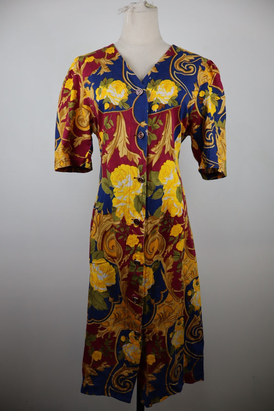 MARINA RINALDI VESTITO ABITO CON BOTTONI DONNA TG 21 WOMAN CASUAL VINTAGE DRESS