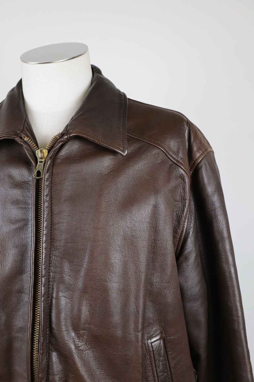 CALVIN KLEIN GIUBBINO PELLE GIACCA UOMO Tg 2XL MAN CASUAL VINTAGE LEATHER JACKET