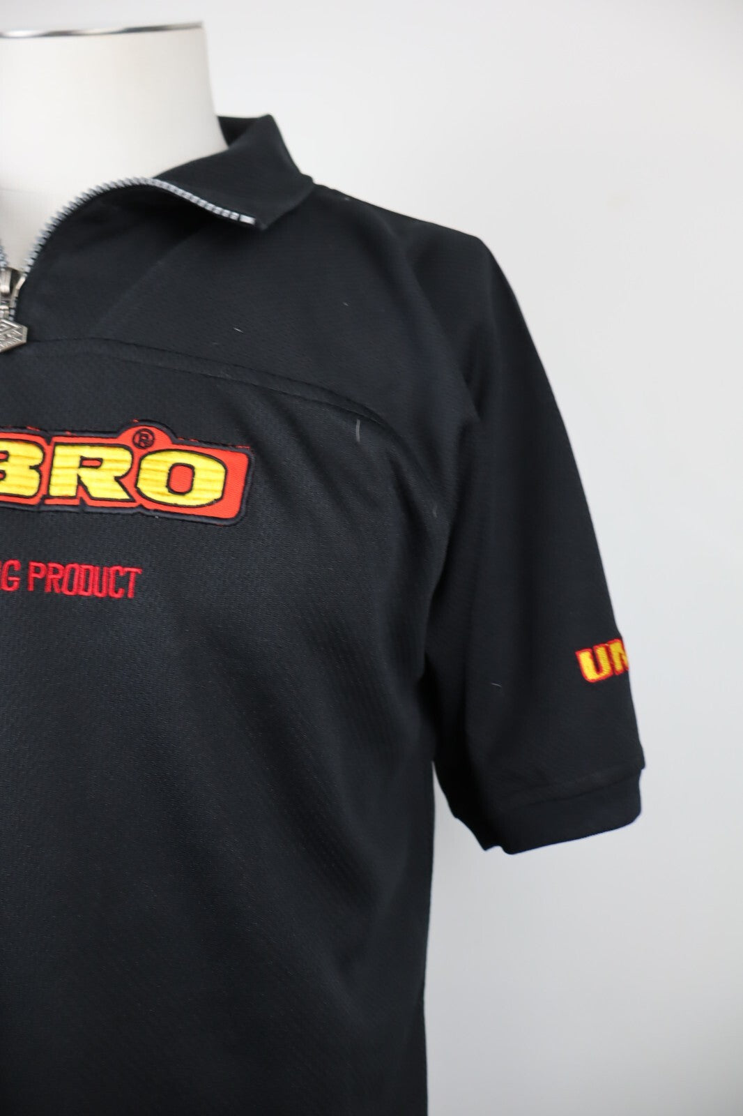 UMBRO MAGLIA POLO CON ZIP UOMO TG M MAN T-SHIRT CASUAL VINTAGE NERO POLY