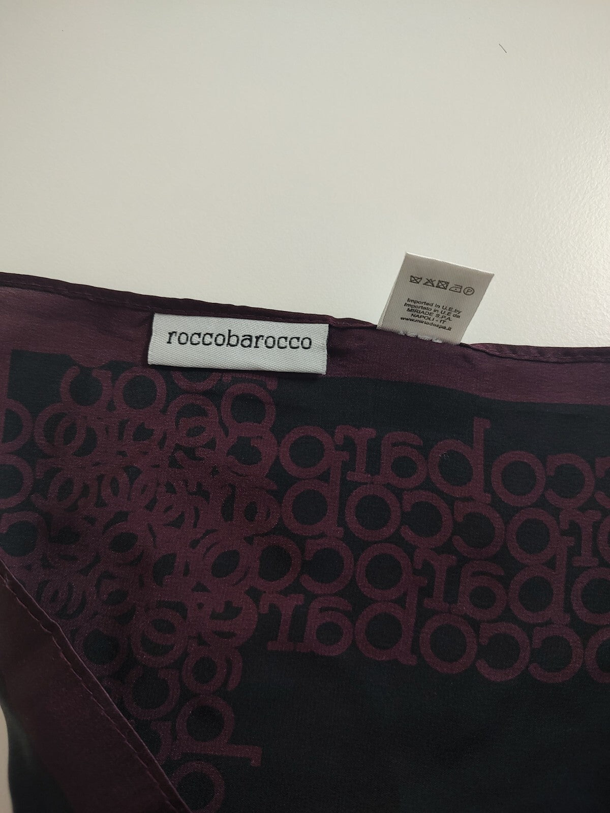 ROCCOBAROCCO FOULARD 100% SILK SETA SCARVES SCARF SQUARE MADE IN ITALY