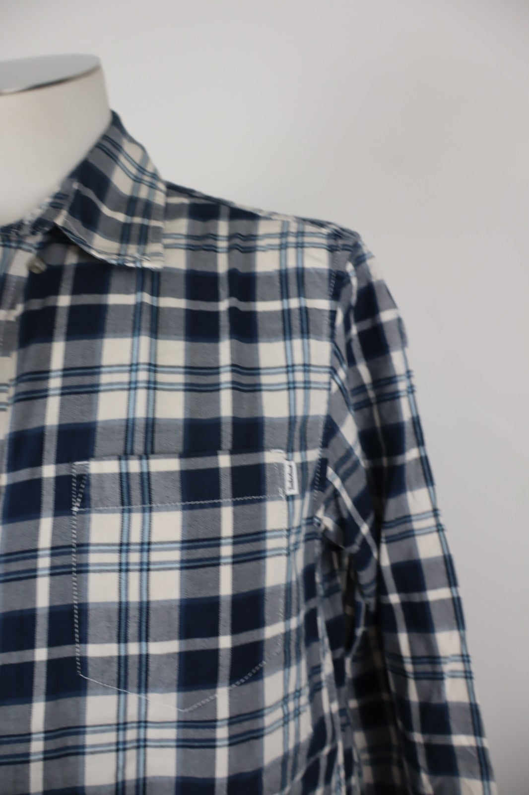 TIMBERLAND CAMICIA MANICA LUNGA UOMO TG. M MAN CASUAL VINTAGE SHIRT COTONE LOGO
