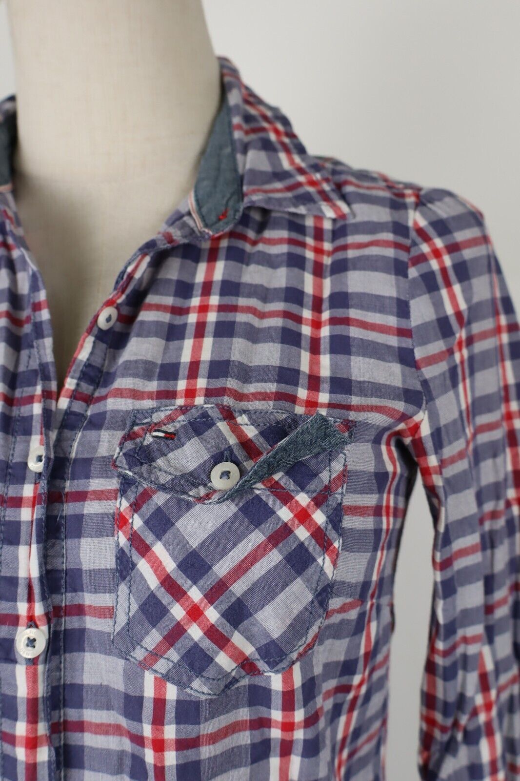 TOMMY HILFIGER CAMICIA DONNA TG. XS WOMAN SHIRT CASUAL VINTAGE COTONE COTTON