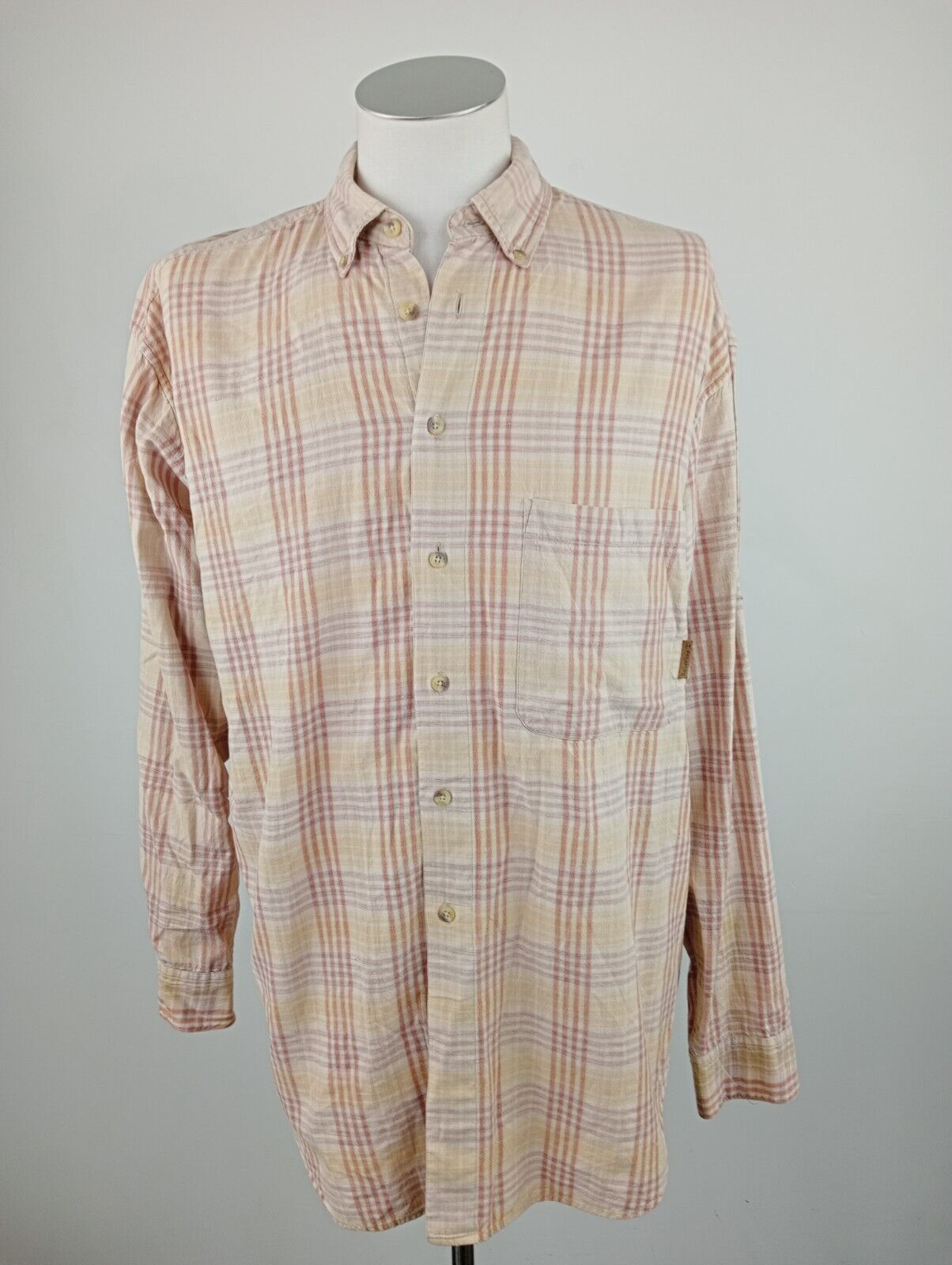 TIMBERLAND CAMICIA UOMO TG. L MAN CASUAL VINTAGE SHIRT COTONE COTTON ITALY