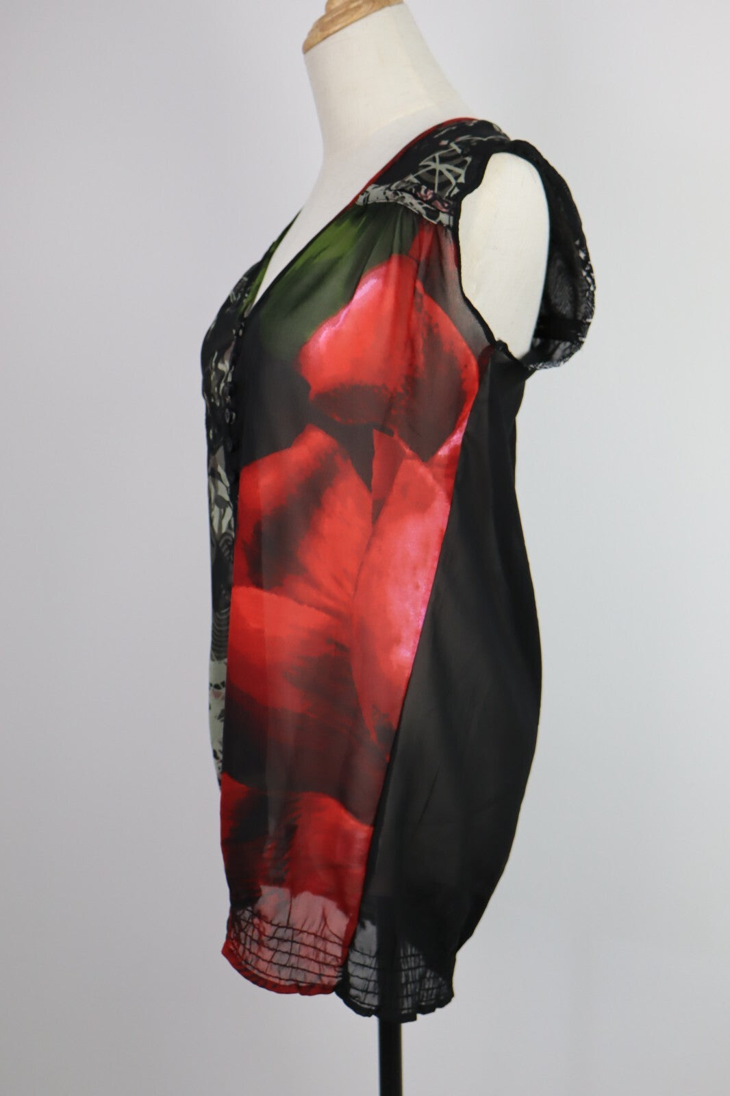 DESIGUAL CAMICIA  DONNA TG. L WOMAN SHIRT CASUAL VINTAGE SMANICATA