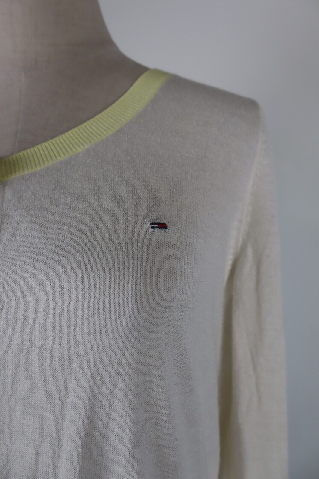 TOMMY HILFIGER DENIM MAGLIONE COTONE CARDIGAN DONNA Tg L WOMAN CASUAL VINTAGE