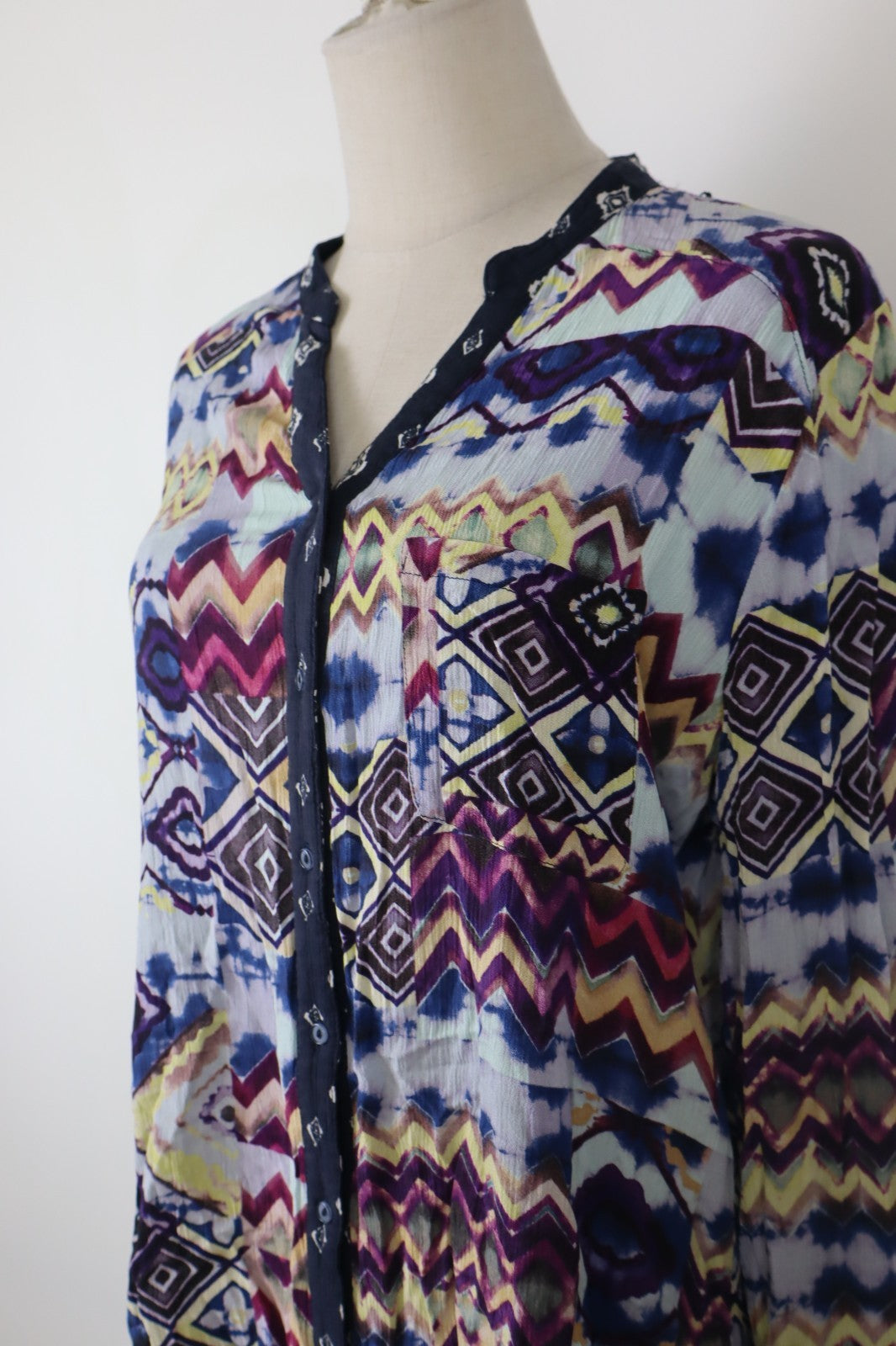 DESIGUAL CAMICIA DONNA TG. XL WOMAN SHIRT CASUAL VINTAGE VISCOSA