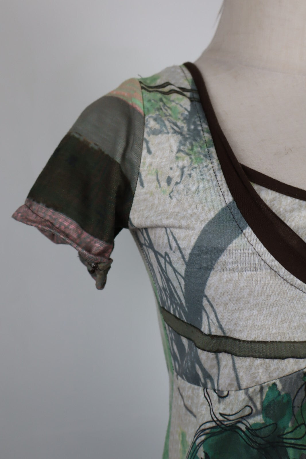 DESIGUAL VESTITO ABITO MEZZE MANICHE DONNA TG. S WOMAN CASUAL VINTAGE DRESS