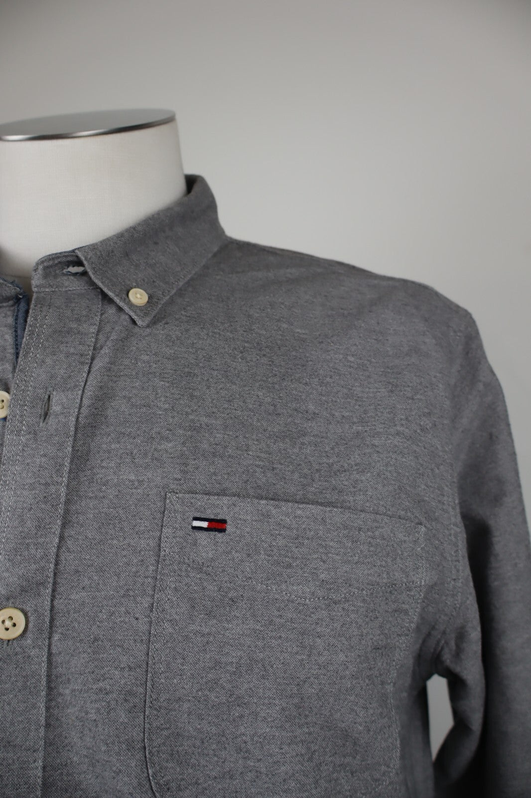 TOMMY HILFIGER DENIM CAMICIA UOMO COTONE TG. L MAN CASUAL VINTAGE COTTON SHIRT