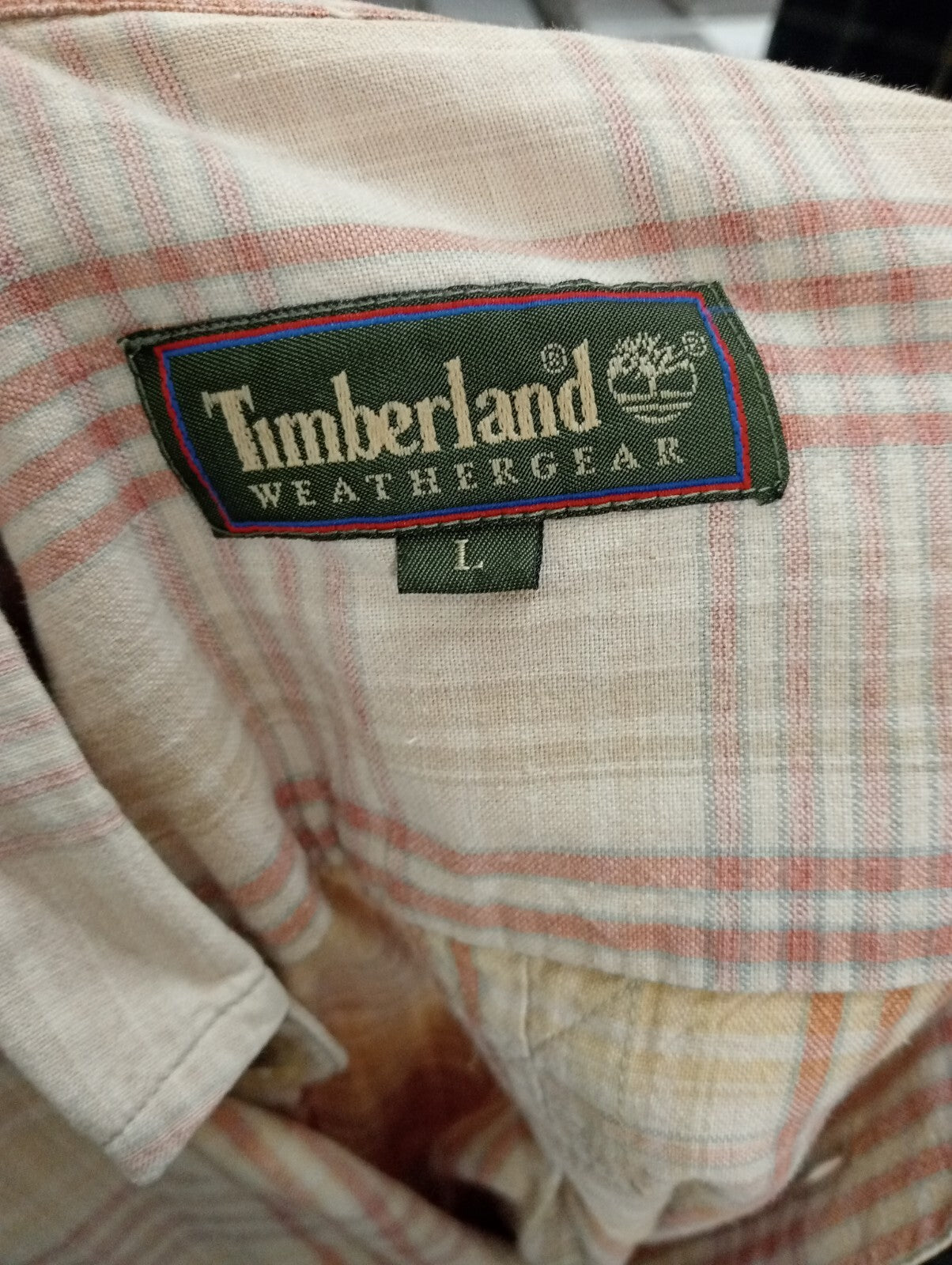 TIMBERLAND CAMICIA UOMO TG. L MAN CASUAL VINTAGE SHIRT COTONE COTTON ITALY