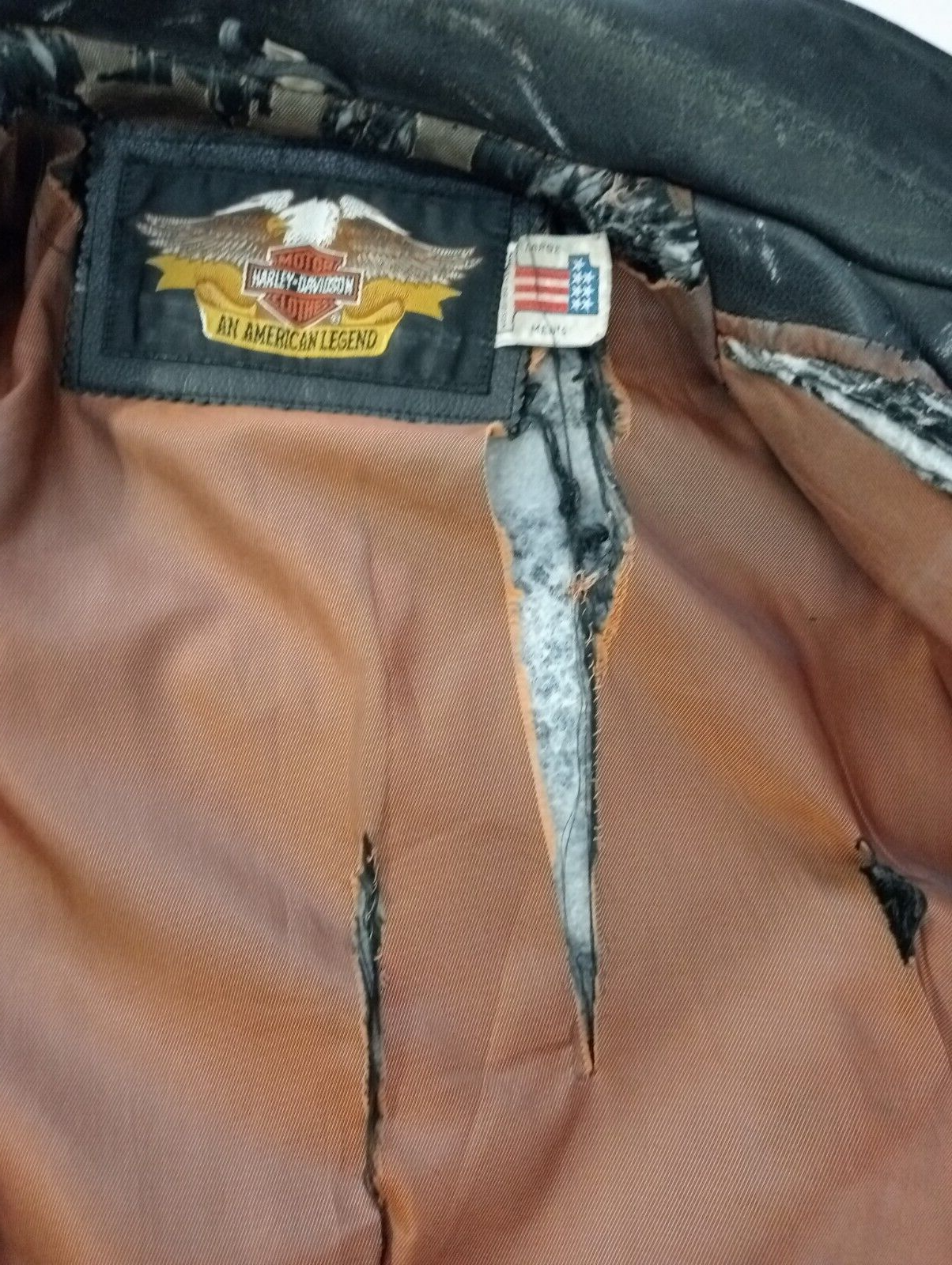 HARLEY DAVIDSON GIUBBINO PELLE MOTO LEATHER GIACCA UOMO Tg L MAN CASUAL JACKET