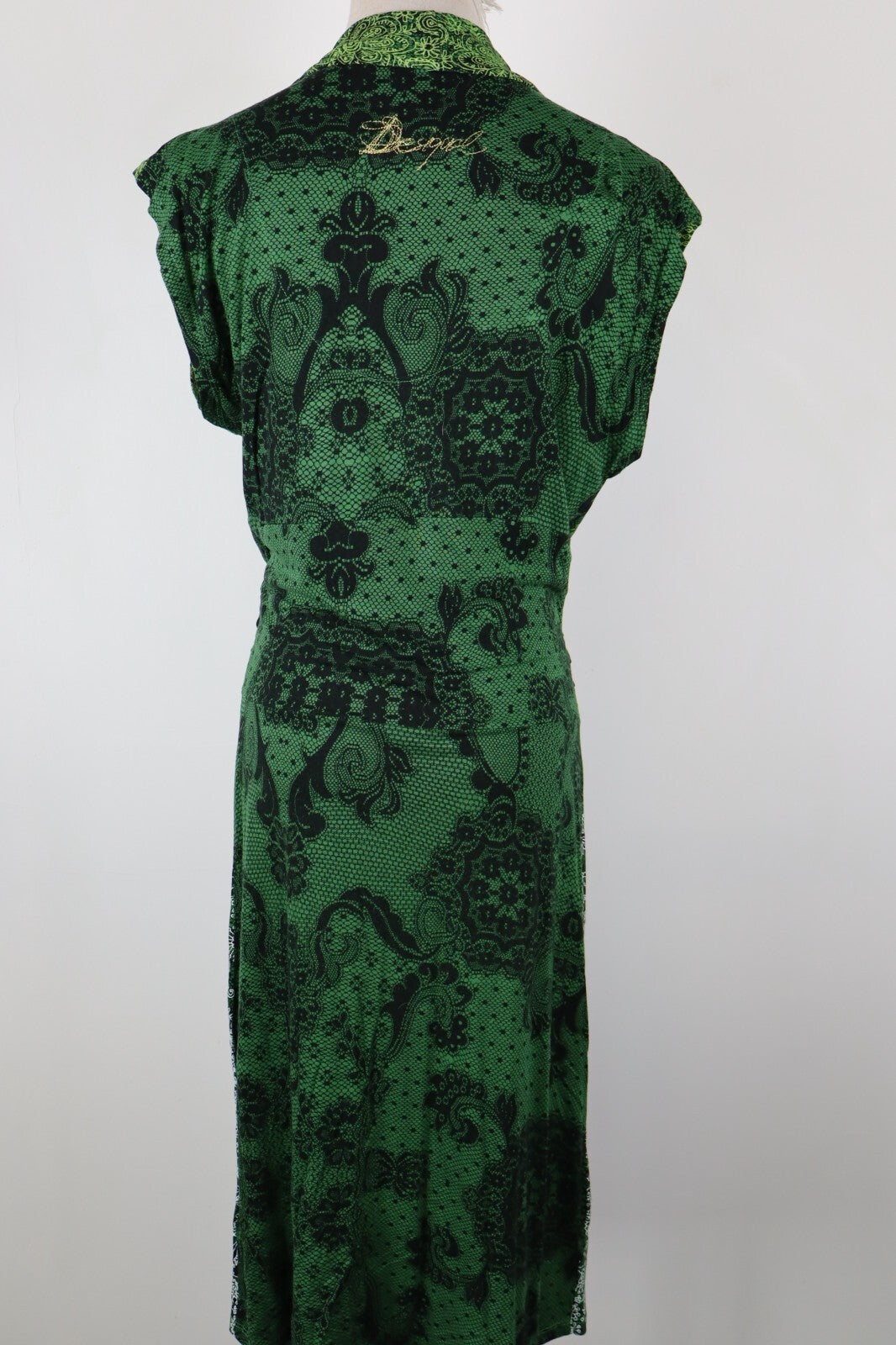 DESIGUAL VESTITO ABITO DONNA TG.  XL WOMAN CASUAL VINTAGE DRESS DRAPPEGGIO