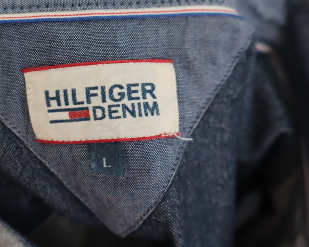 TOMMY HILFIGER DENIM CAMICIA UOMO COTONE TG. L MAN CASUAL VINTAGE COTTON SHIRT