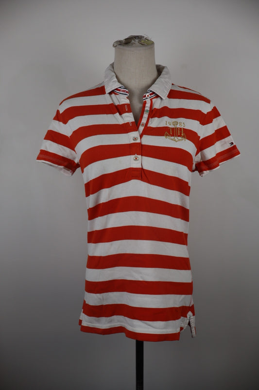 TOMMY HILFIGER POLO MAGLIA DONNA COTONE TG. L WOMAN SHIRT CASUAL VINTAGE