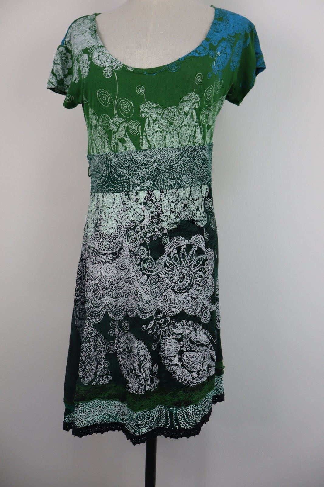 DESIGUAL VESTITO DONNA TG. XL WOMAN CASUAL VINTAGE DRESS ABITO VISCOSA