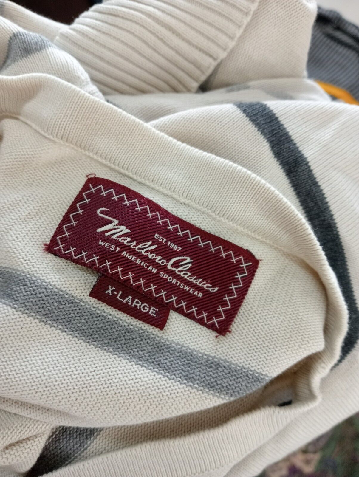 MARLBORO CLASSIC MAGLIONE COTONE VINTAGE UOMO Tg. XL MAN SWEATER CASUAL