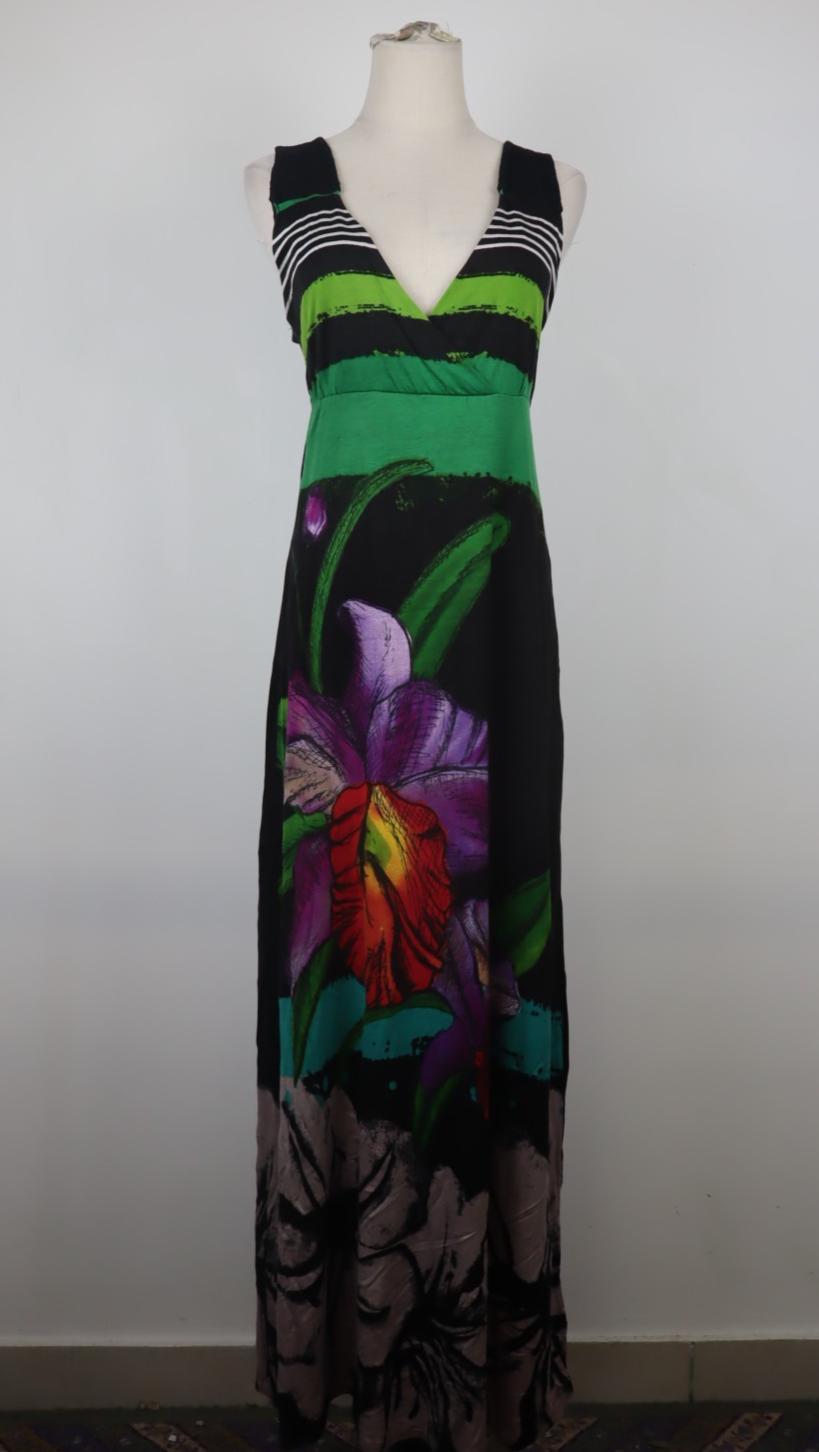 DESIGUAL VESTITO BRETELLE DONNA TG S WOMAN CASUAL VINTAGE DRESS ABITO LOGO