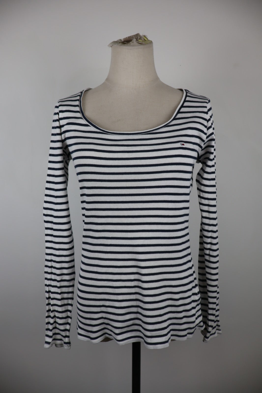 TOMMY JEANS HILFIGER MAGLIA COTONE DONNA L WOMAN CASUAL VINTAGE T-SHIRT A RIGHE