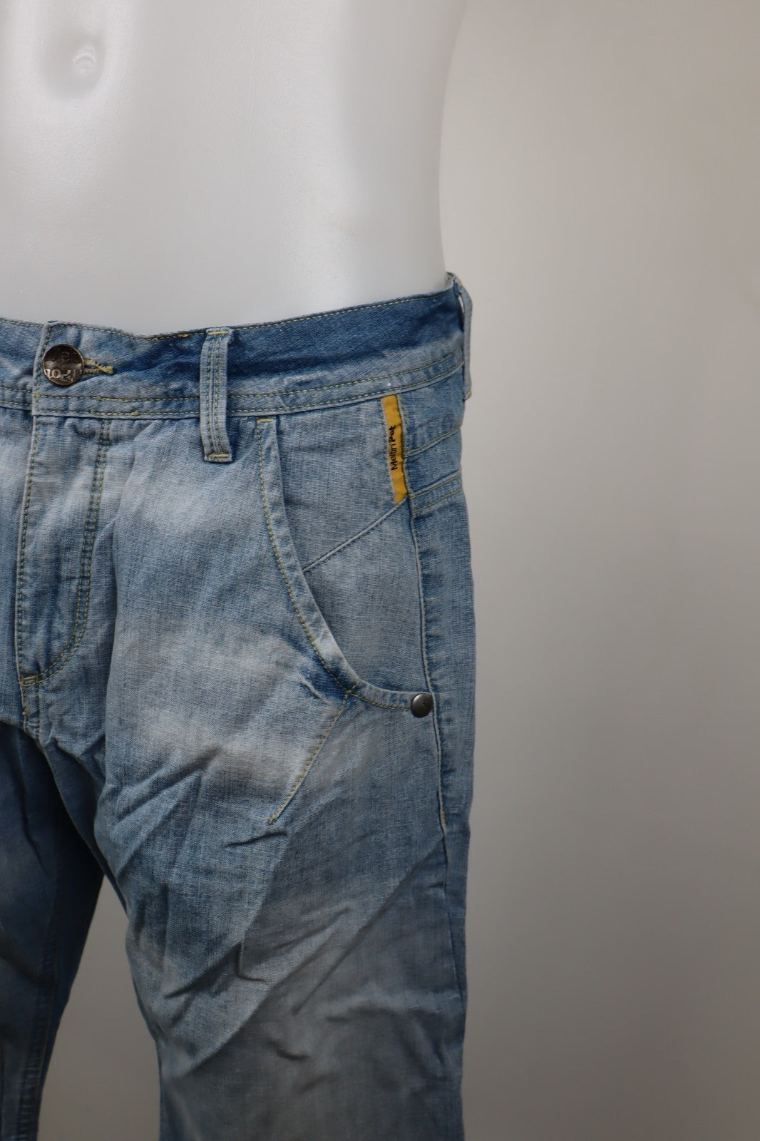 MELTIN' POT BERMUDA PANTALONE SHORTS UOMO TG 30 MAN VINTAGE CASUAL PANTS DENIM