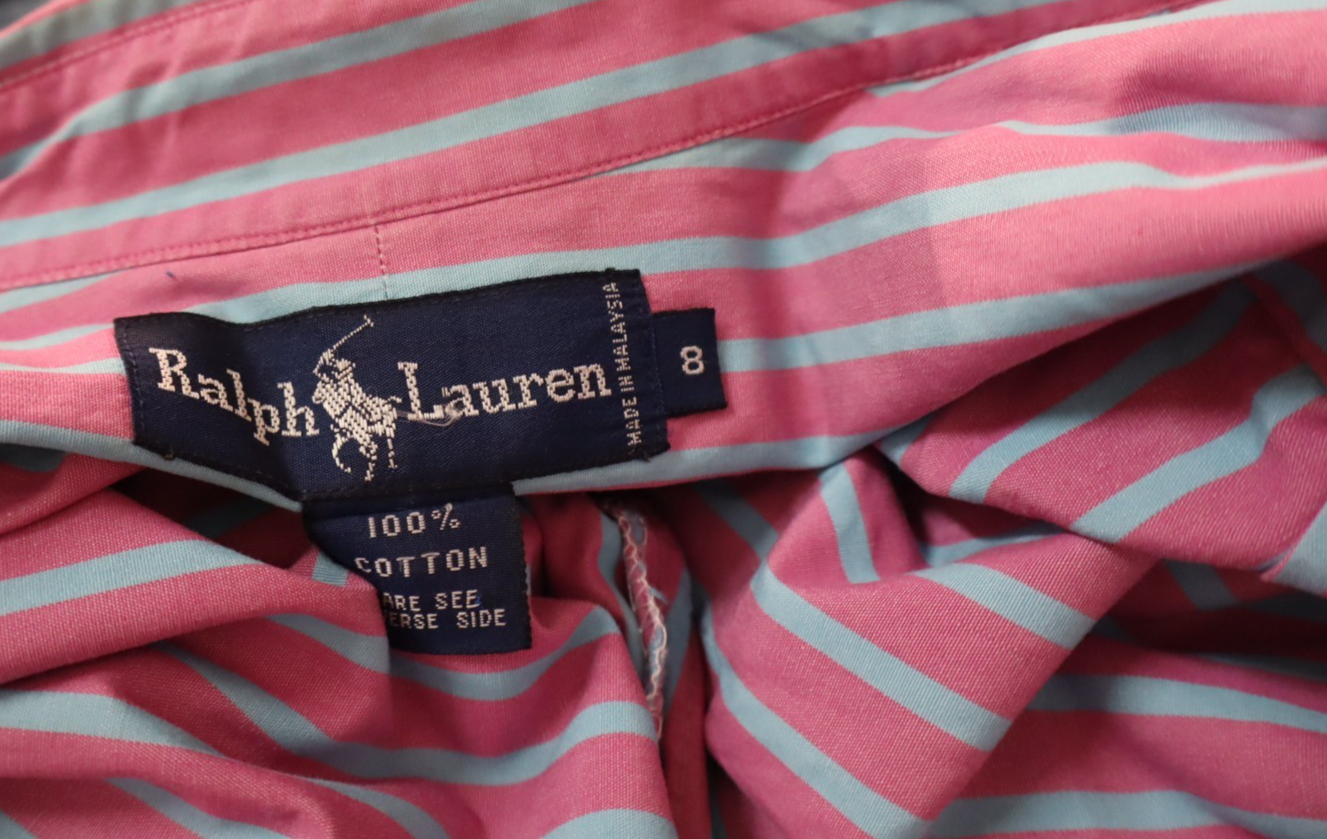 RALPH LAUREN CAMICIA UOMO COTONE TG. 8 MAN CASUAL VINTAGE COTTON SHIRT LOGO