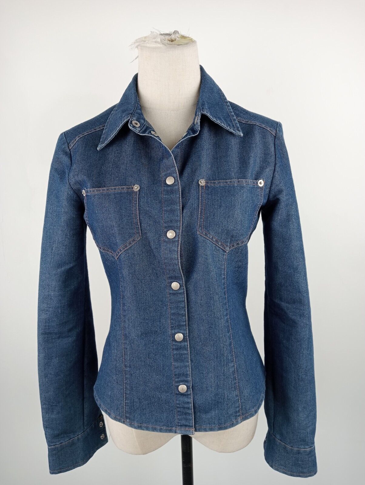 MAX & CO CAMICIA JEANS DENIM DONNA TG 42 WOMAN SHIRT CASUAL VINTAGE COTONE