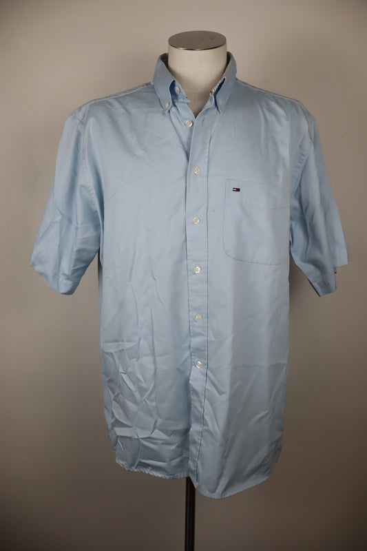 TOMMY HILFIGER CAMICIA UOMO TG XL MAN CASUAL VINTAGE SHIRT COTONE MANICA CORTA