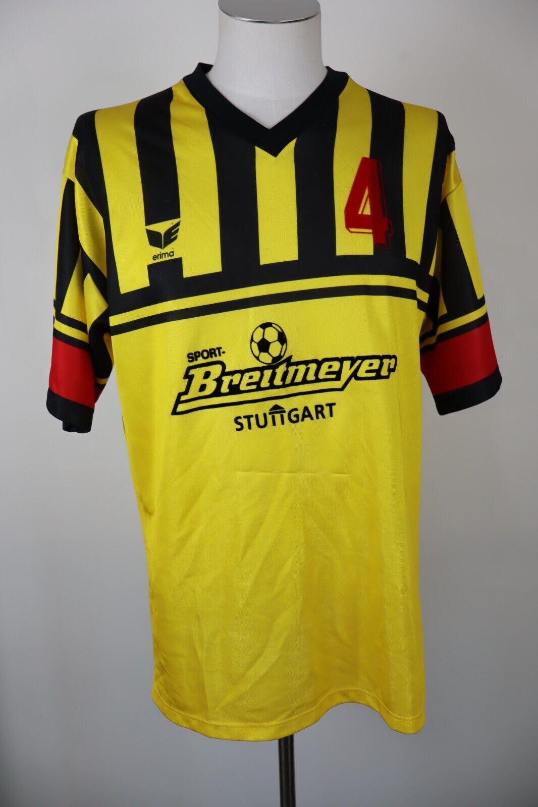 ERIMA STOCCARDA N 4 MAGLIA CALCIO UOMO TG L SOCCER VINTAGE MADE WEST GERMANY