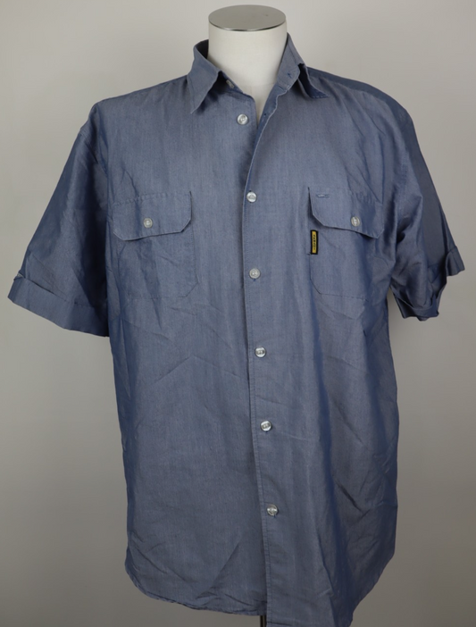 AJ ARMANI JEANS CAMICIA UOMO COTONE TG. L MAN CASUAL VINTAGE COTTON SHIRT TASCHE