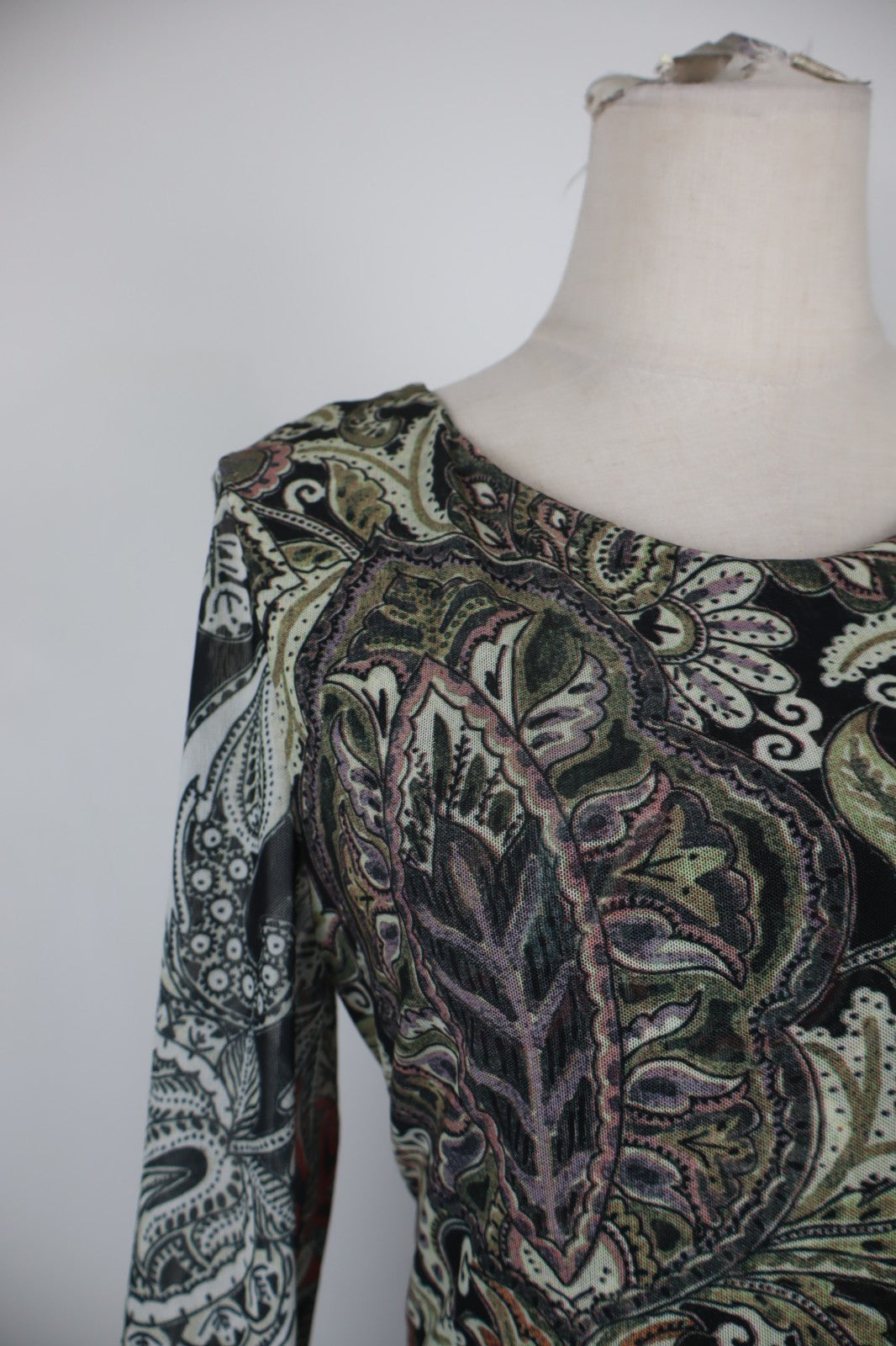 DESIGUAL VESTITO DONNA TG L WOMAN CASUAL VINTAGE DRESS ABITO MANICA LUNGA VELATO