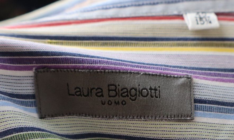 LAURA BIAGIOTTI CAMICIA UOMO COTONE TG. 40 15 3/4 MAN CASUAL VINTAGE SHIRT
