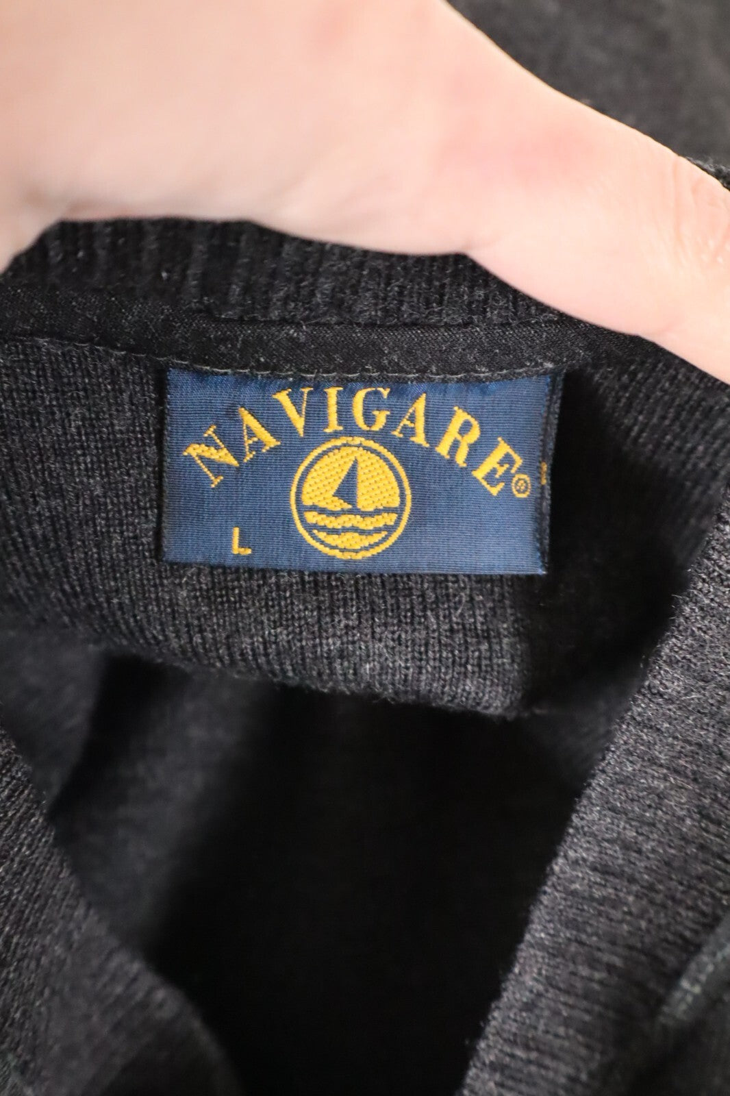 NAVIGARE MAGLIONE LANA ACRILICO VINTAGE UOMO Tg. L MAN SWEATER CASUAL