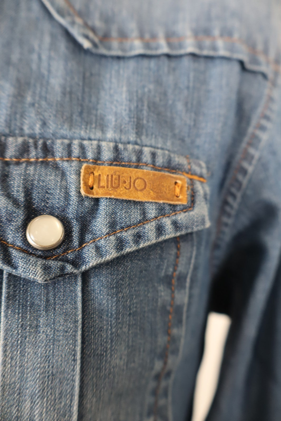 LIU JO JEANS CAMICIA COTONE UOMO TG. L MAN CASUAL VINTAGE SHIRT DENIM