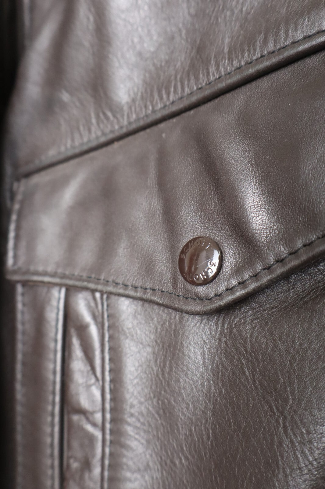 SCHOTT 684 GIUBBINO PELLE LEATHER UOMO Tg 52 MAN CASUAL VINTAGE JACKET