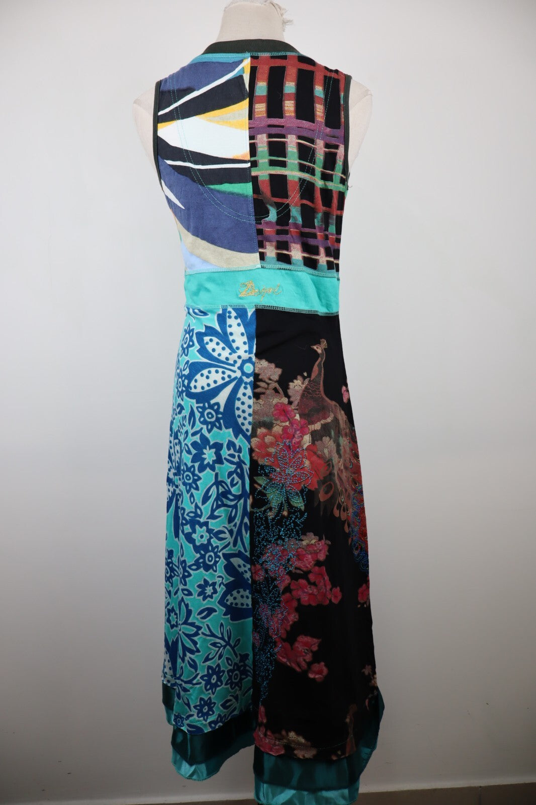 DESIGUAL VESTITO ABITO SMANICATO DONNA TG. L WOMAN CASUAL VINTAGE DRESS LOGO