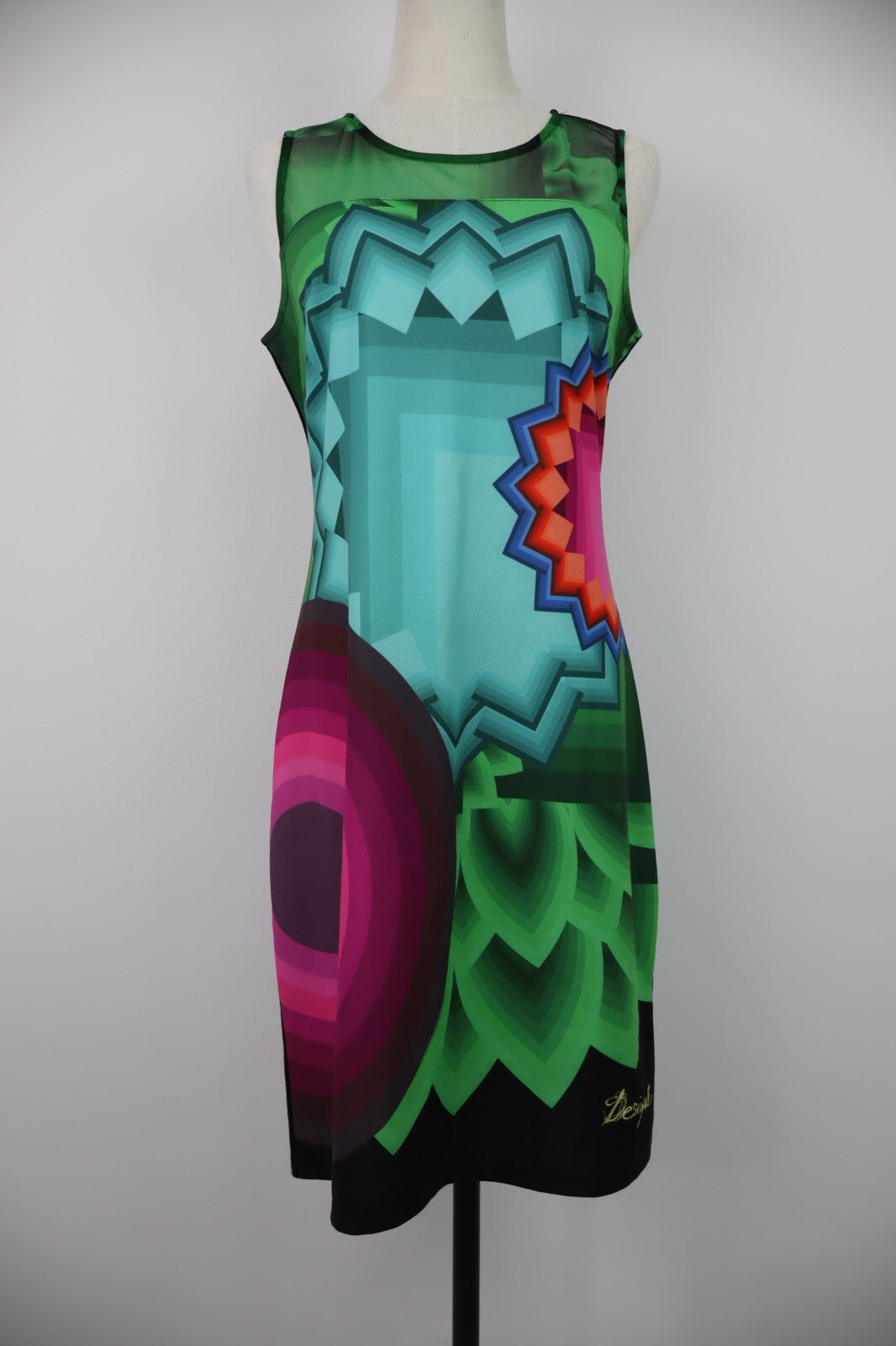 DESIGUAL VESTITO DONNA TG. L WOMAN CASUAL VINTAGE DRESS ABITO