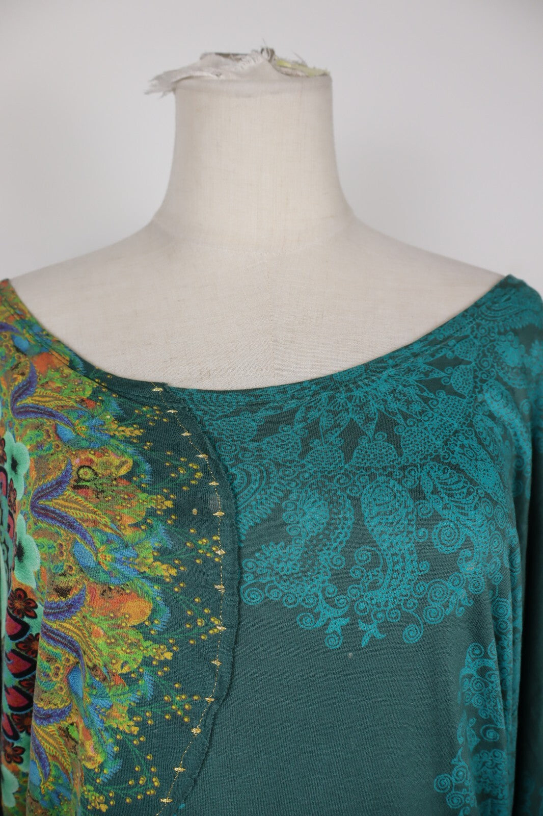 DESIGUAL MAGLIA DONNA TG. S WOMAN CASUAL VINTAGE T-SHIRT TOP COTONE