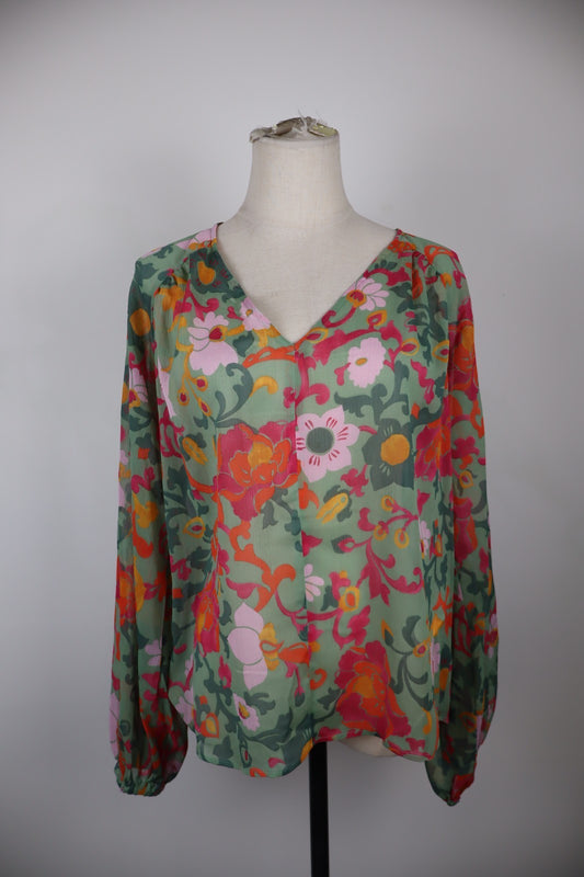 EMME MARELLA MAGLIA BLUSA DONNA 40 WOMAN CASUAL VINTAGE T-SHIRT MANICA LUNGA TAG