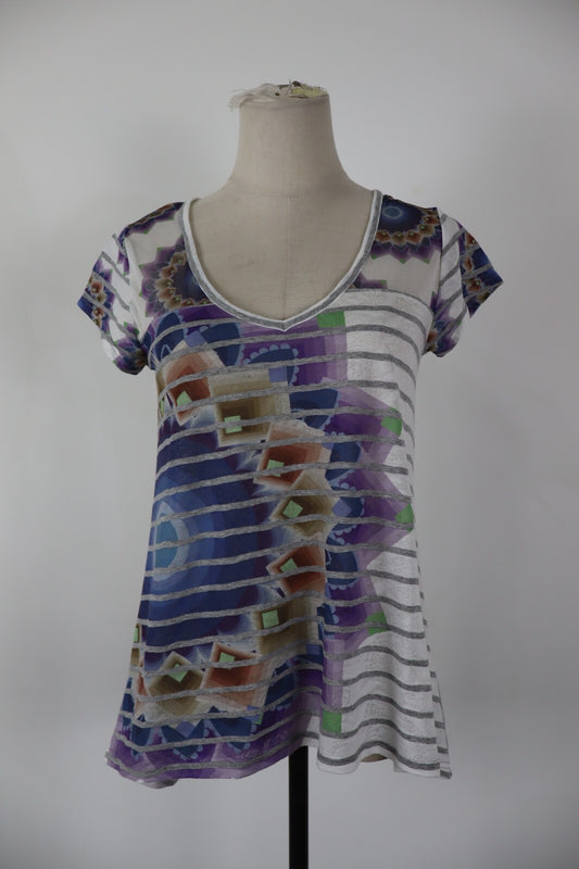 DESIGUAL MAGLIA DONNA TG. M WOMAN T-SHIRT CASUAL VINTAGE TOP